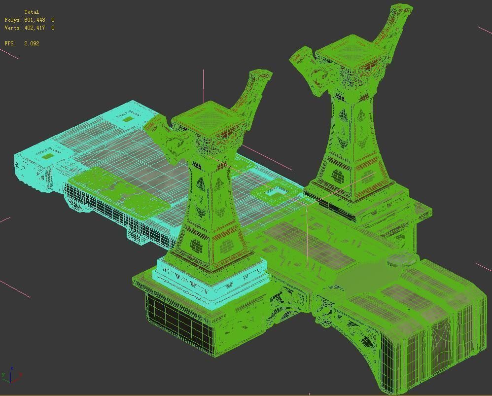 City Building - Small Stone Bridge 3D model_5