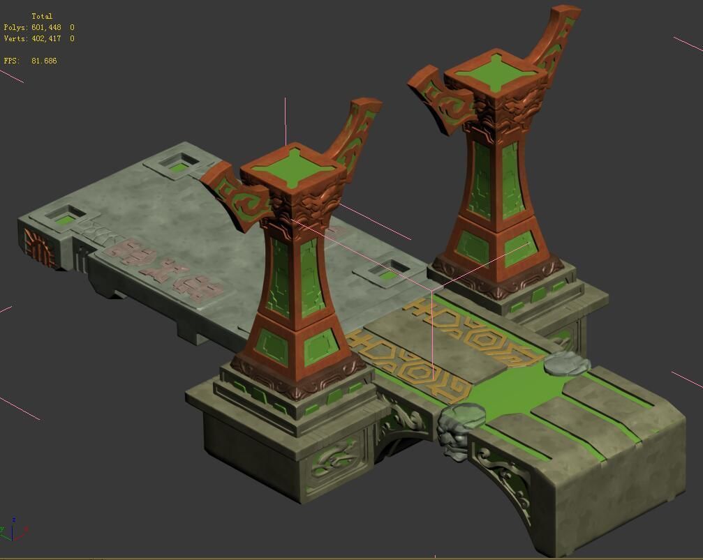 City Building - Small Stone Bridge 3D model_4