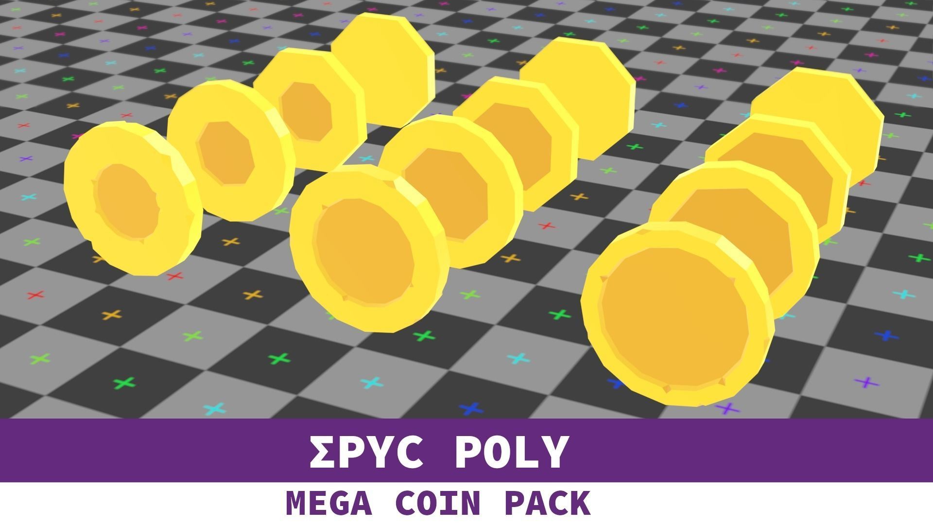 EPIC POLY - Mega Coin Pack With Two Gifts Low-poly 3D model_16