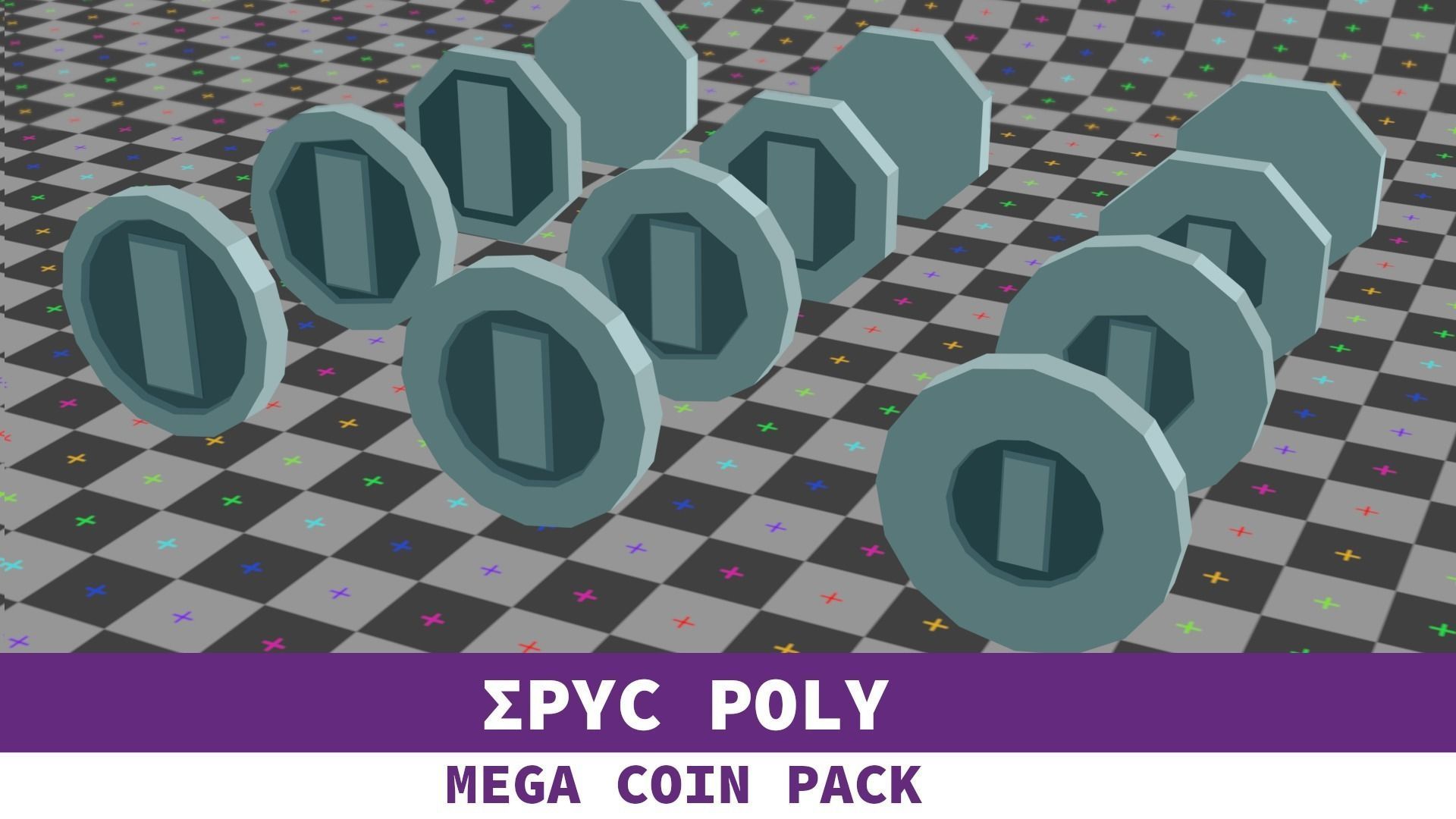 EPIC POLY - Mega Coin Pack With Two Gifts Low-poly 3D model_33