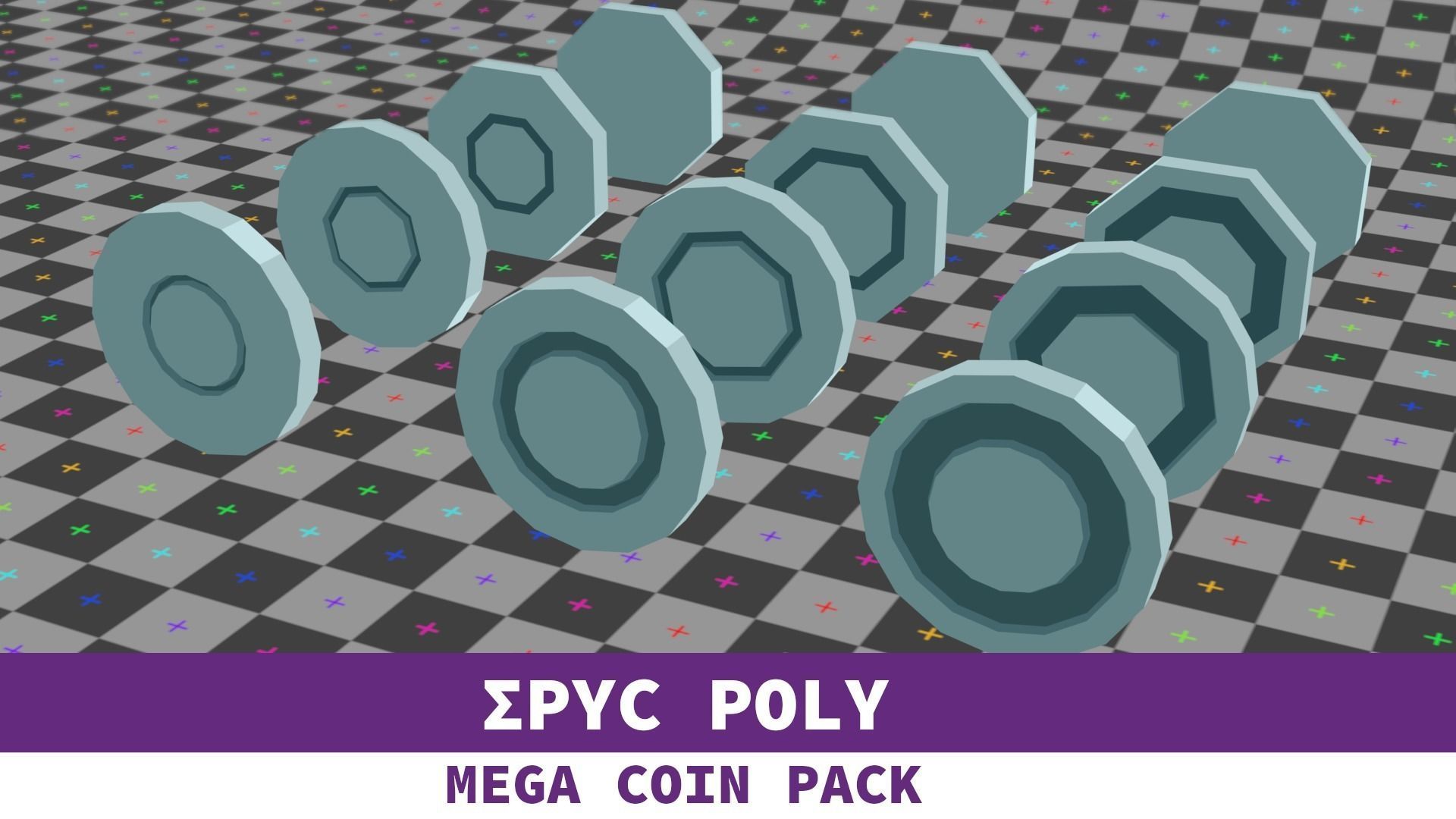 EPIC POLY - Mega Coin Pack With Two Gifts Low-poly 3D model_47