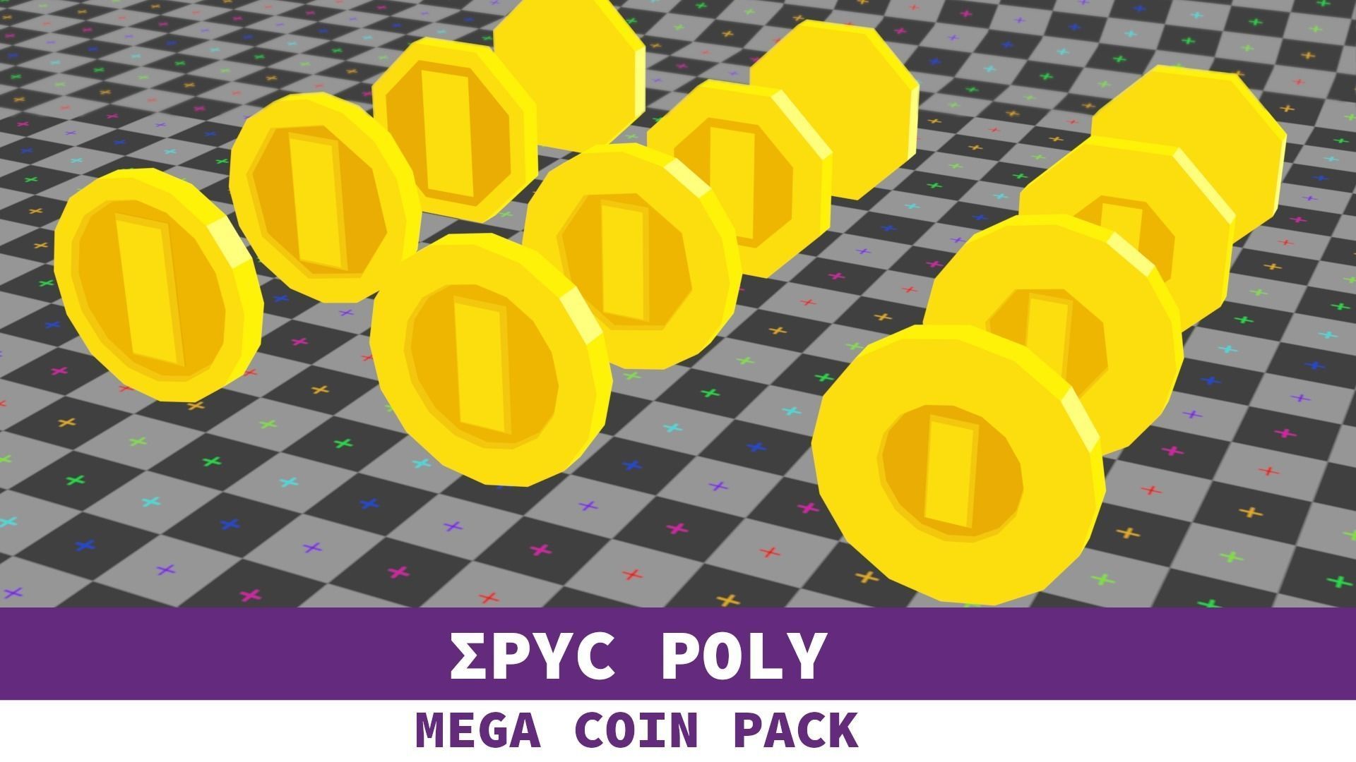 EPIC POLY - Mega Coin Pack With Two Gifts Low-poly 3D model_32