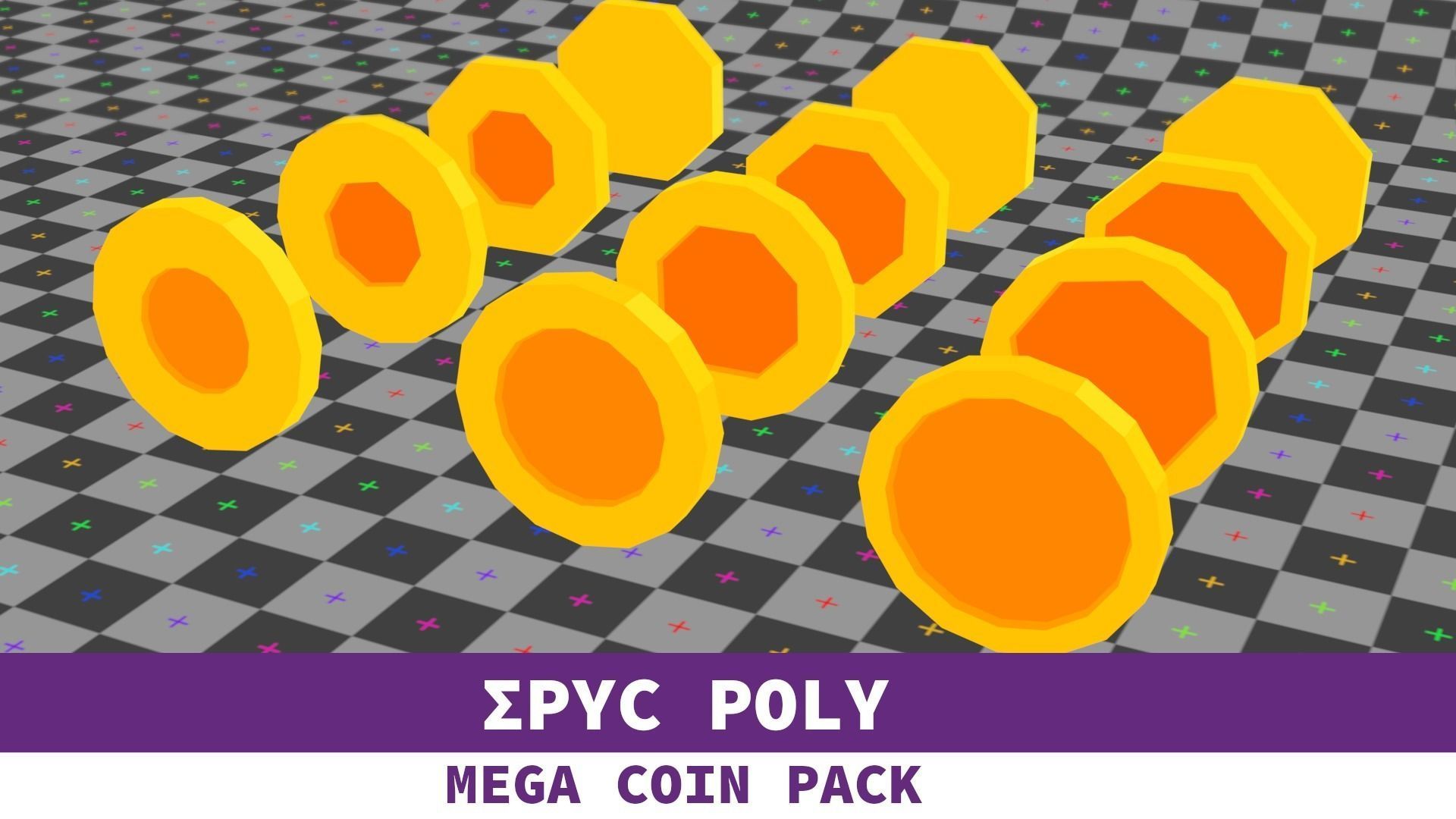 EPIC POLY - Mega Coin Pack With Two Gifts Low-poly 3D model_55