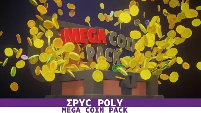EPIC POLY - Mega Coin Pack With Two Gifts Low-poly 3D model