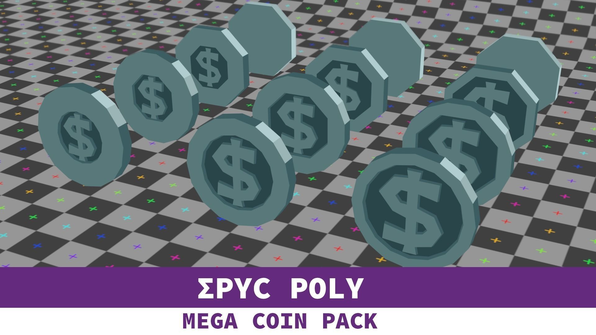 EPIC POLY - Mega Coin Pack With Two Gifts Low-poly 3D model_25