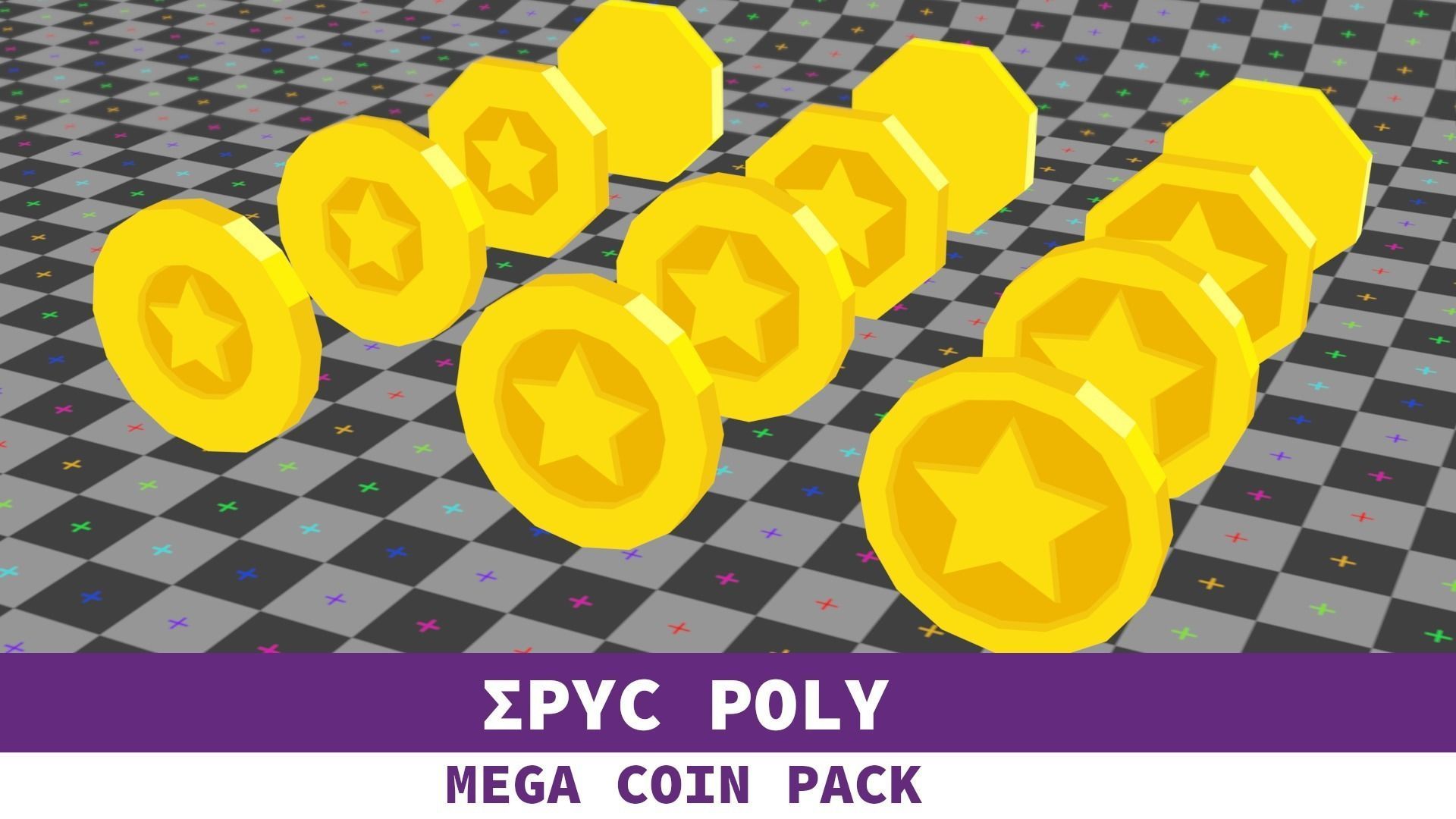 EPIC POLY - Mega Coin Pack With Two Gifts Low-poly 3D model_64