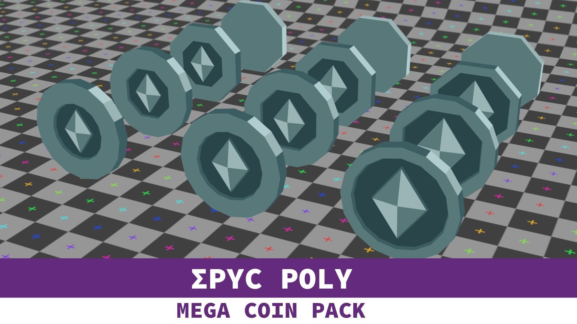 EPIC POLY - Mega Coin Pack With Two Gifts Low-poly 3D model_29