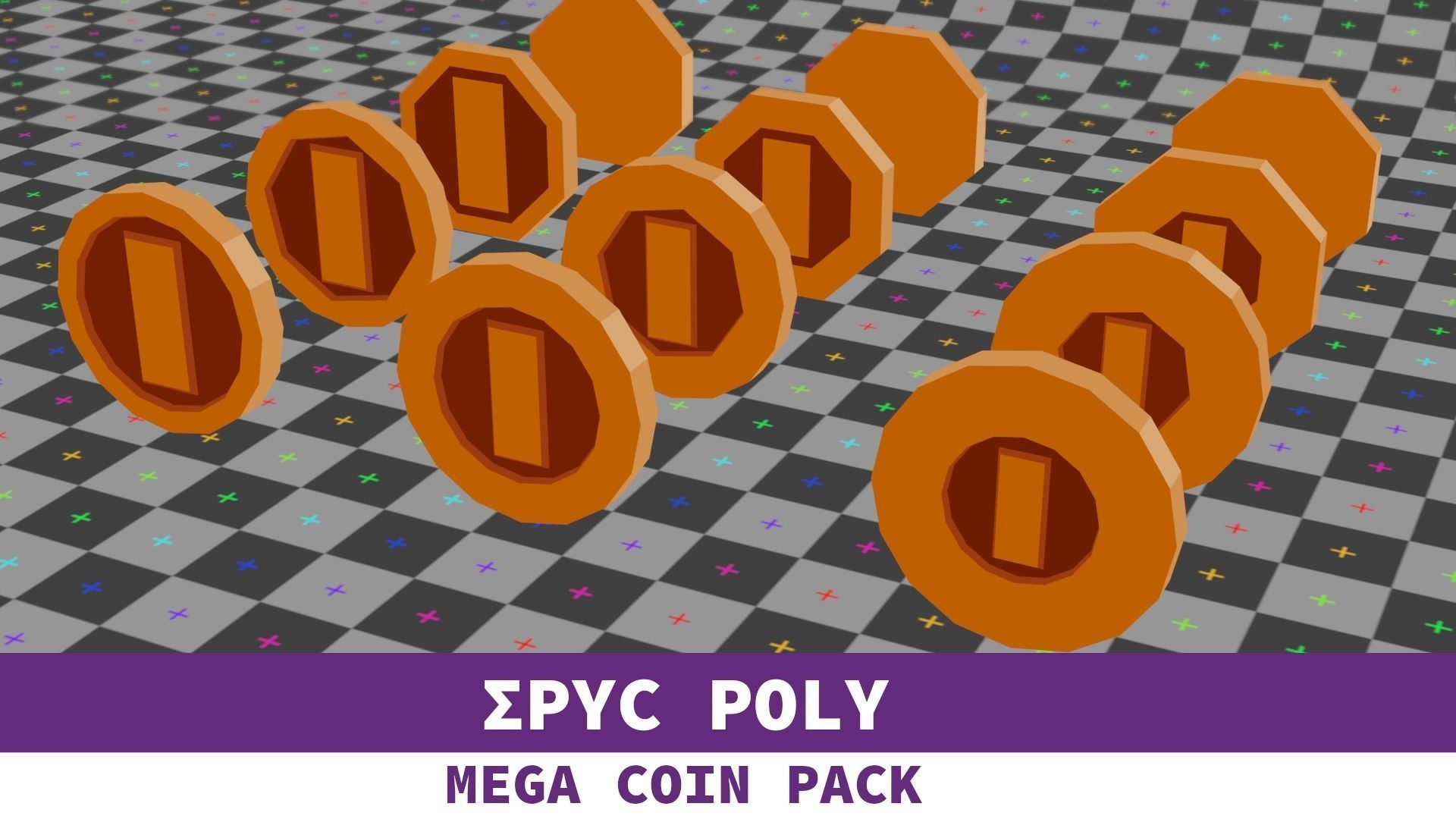 EPIC POLY - Mega Coin Pack With Two Gifts Low-poly 3D model_30