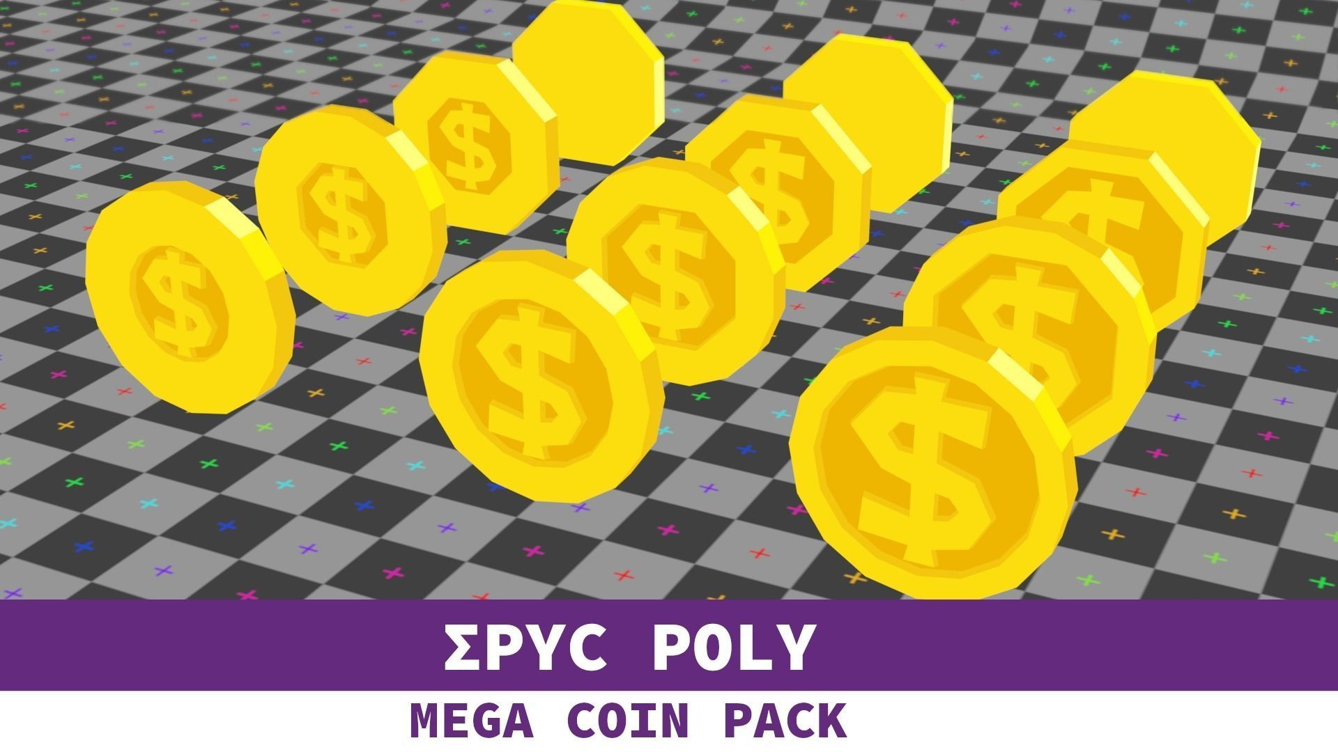 EPIC POLY - Mega Coin Pack With Two Gifts Low-poly 3D model_24