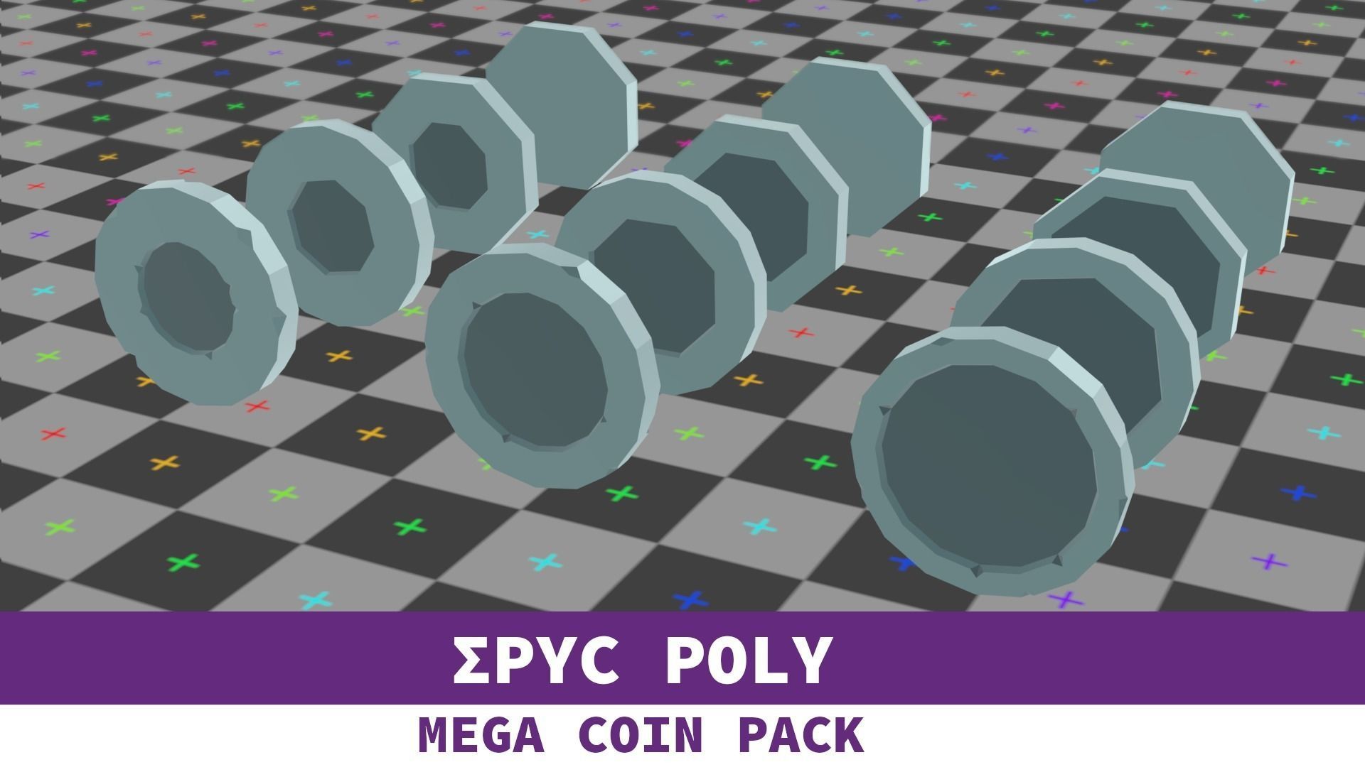 EPIC POLY - Mega Coin Pack With Two Gifts Low-poly 3D model_17