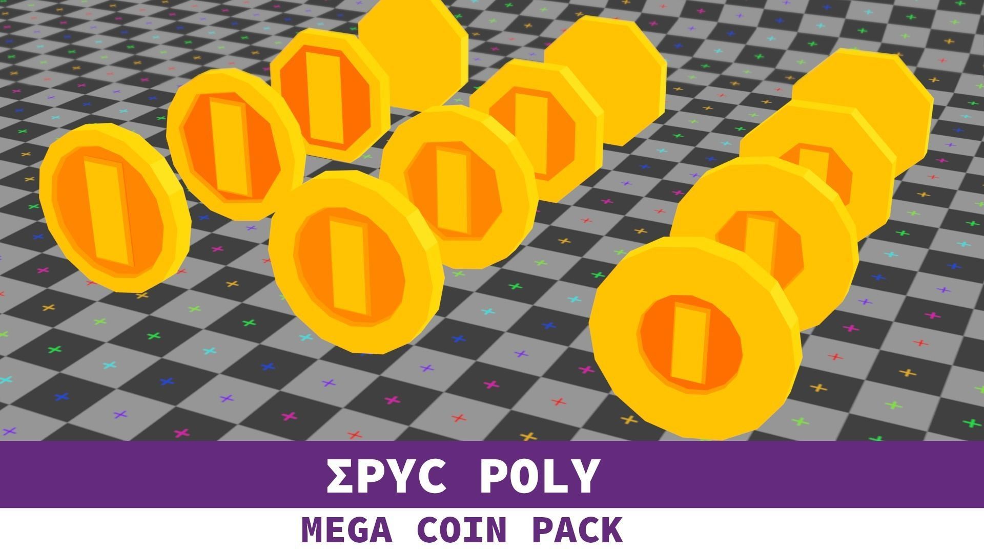 EPIC POLY - Mega Coin Pack With Two Gifts Low-poly 3D model_31
