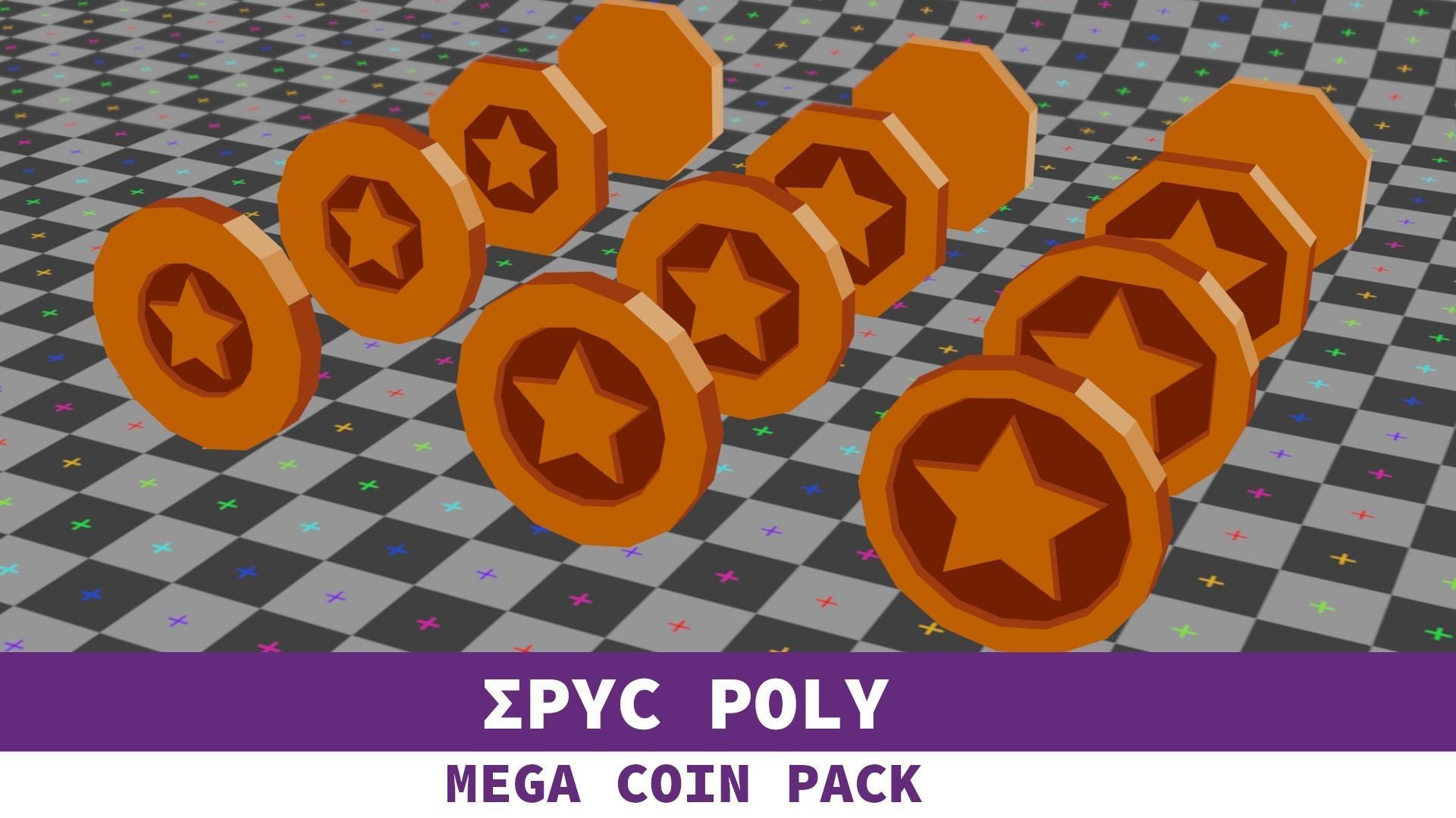 EPIC POLY - Mega Coin Pack With Two Gifts Low-poly 3D model_62