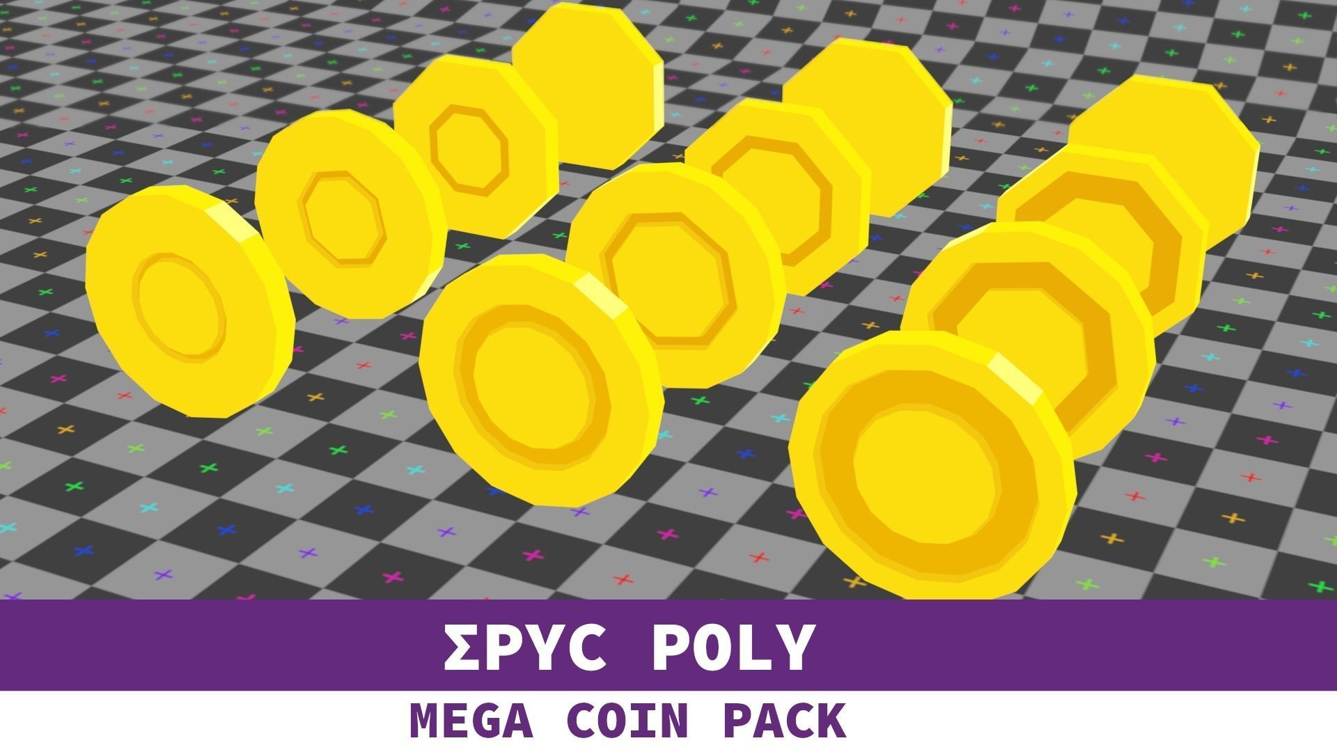 EPIC POLY - Mega Coin Pack With Two Gifts Low-poly 3D model_46