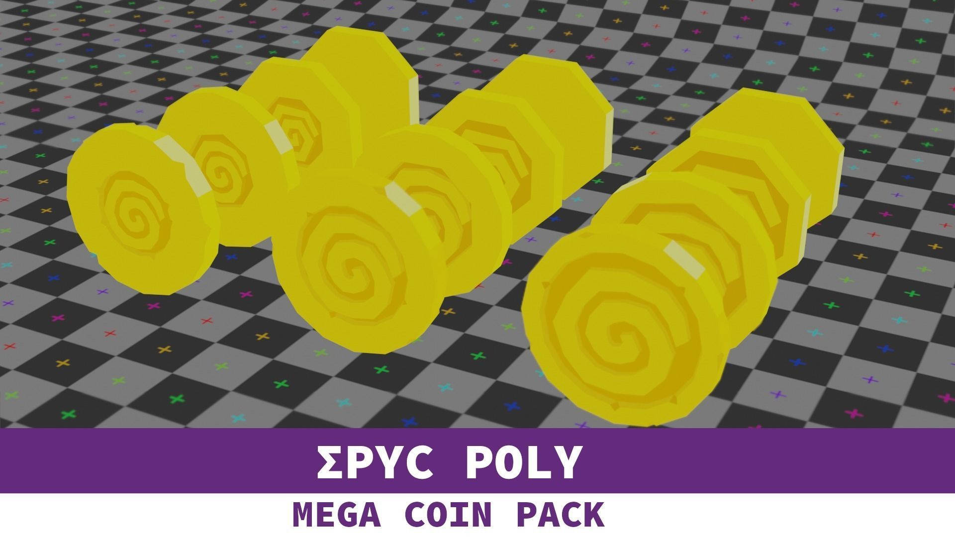 EPIC POLY - Mega Coin Pack With Two Gifts Low-poly 3D model_42