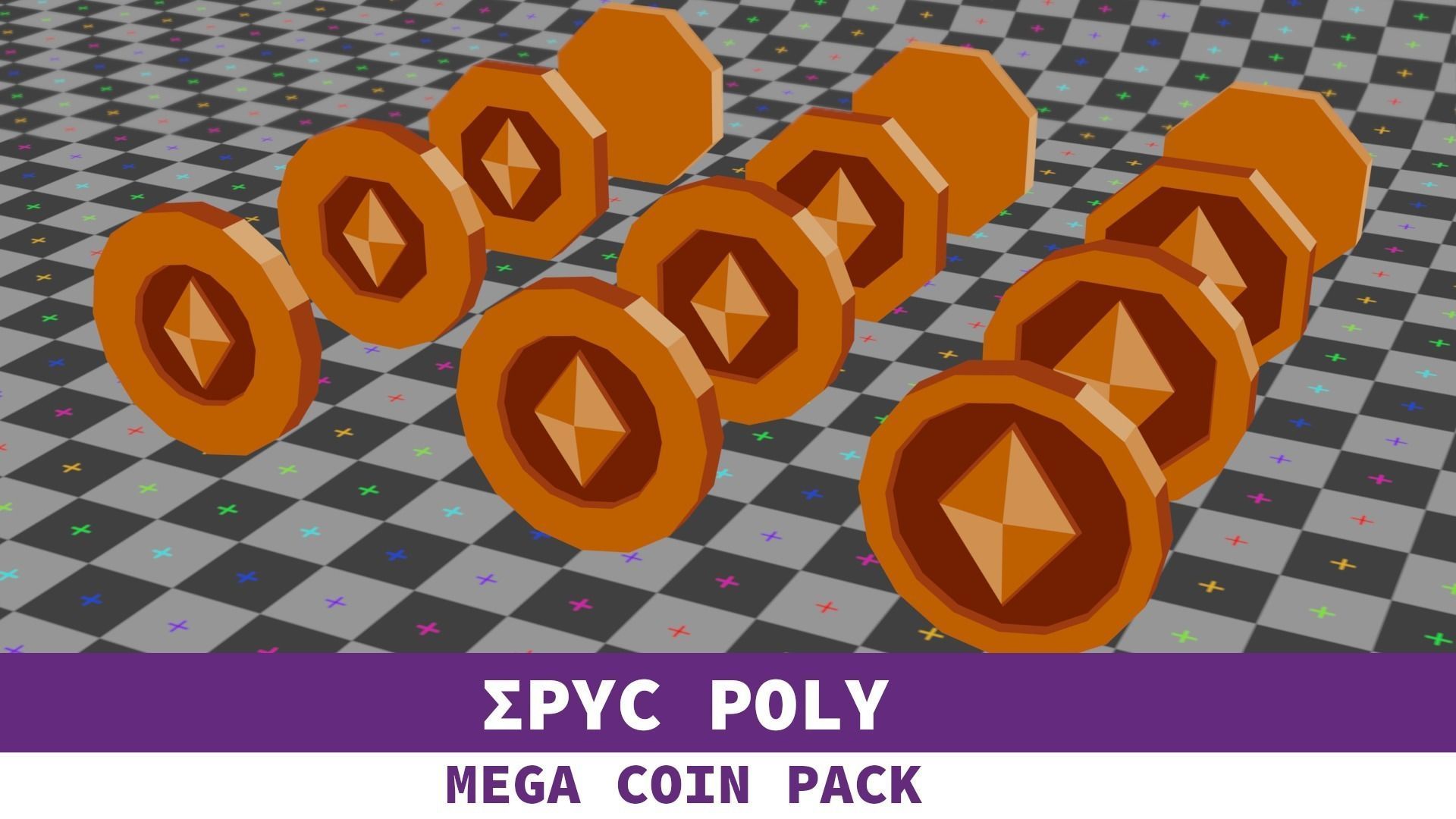 EPIC POLY - Mega Coin Pack With Two Gifts Low-poly 3D model_26