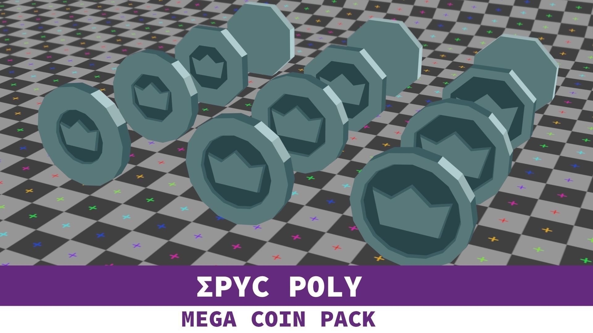 EPIC POLY - Mega Coin Pack With Two Gifts Low-poly 3D model_21