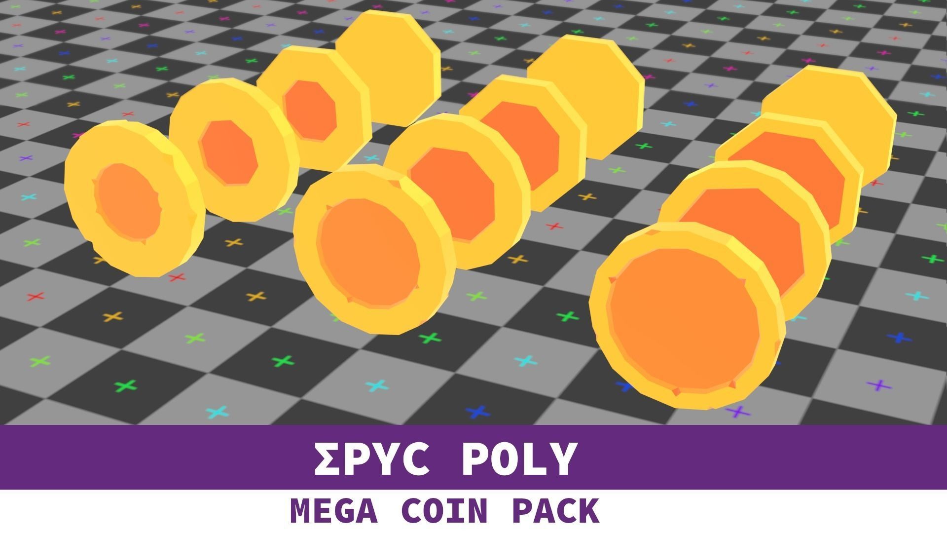 EPIC POLY - Mega Coin Pack With Two Gifts Low-poly 3D model_15