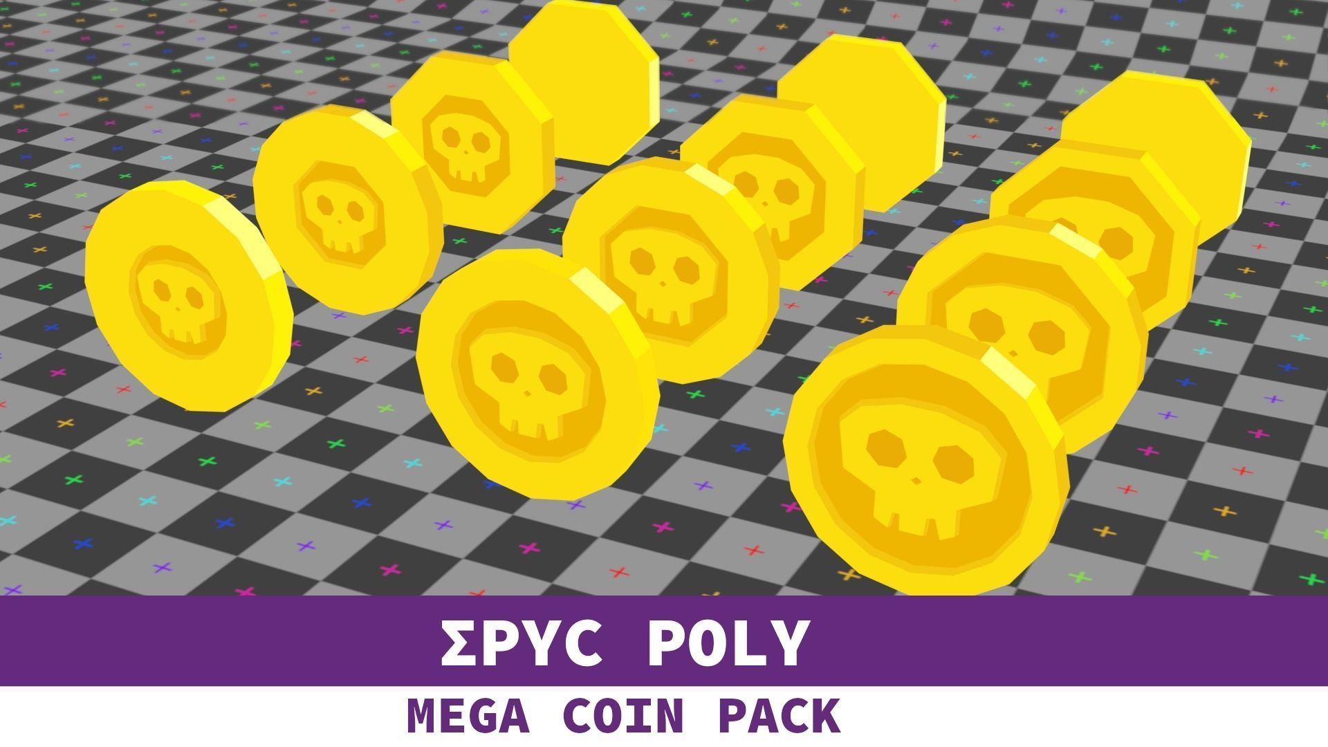 EPIC POLY - Mega Coin Pack With Two Gifts Low-poly 3D model_60