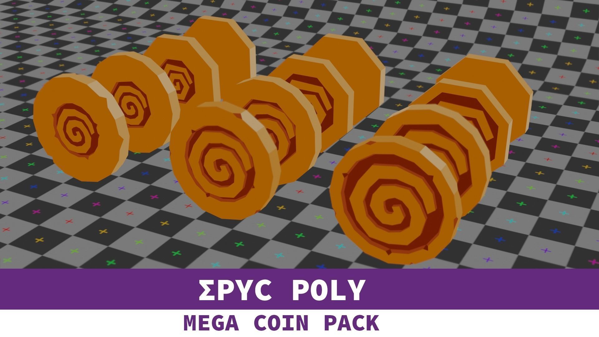 EPIC POLY - Mega Coin Pack With Two Gifts Low-poly 3D model_38