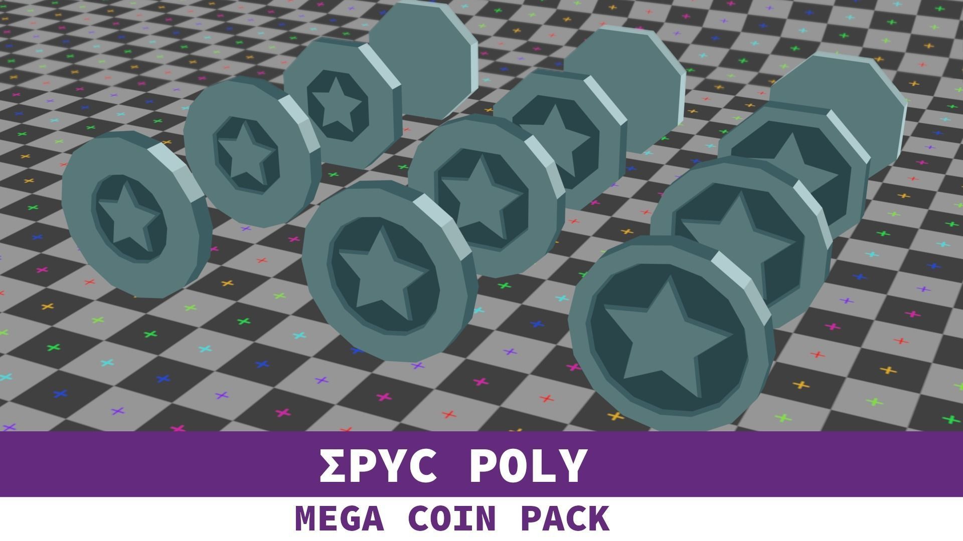 EPIC POLY - Mega Coin Pack With Two Gifts Low-poly 3D model_65