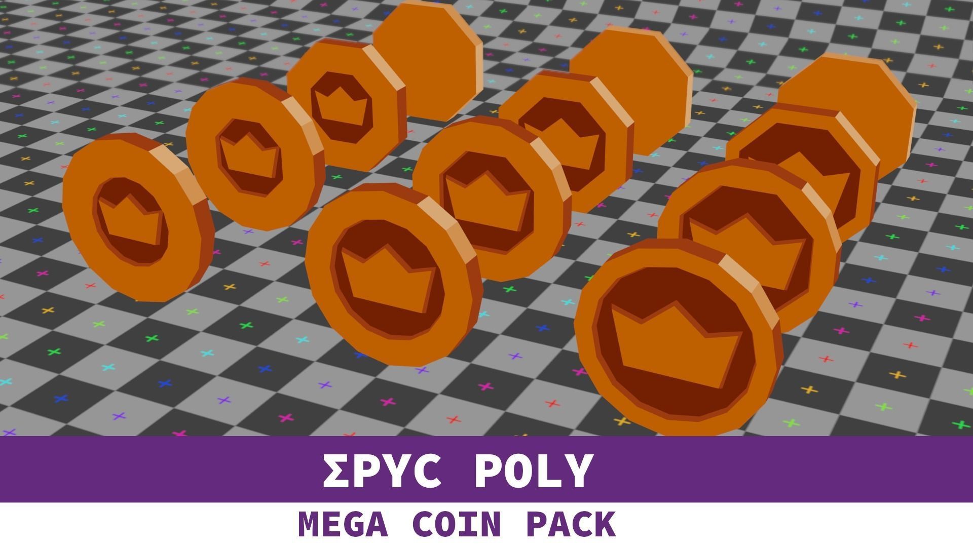 EPIC POLY - Mega Coin Pack With Two Gifts Low-poly 3D model_19