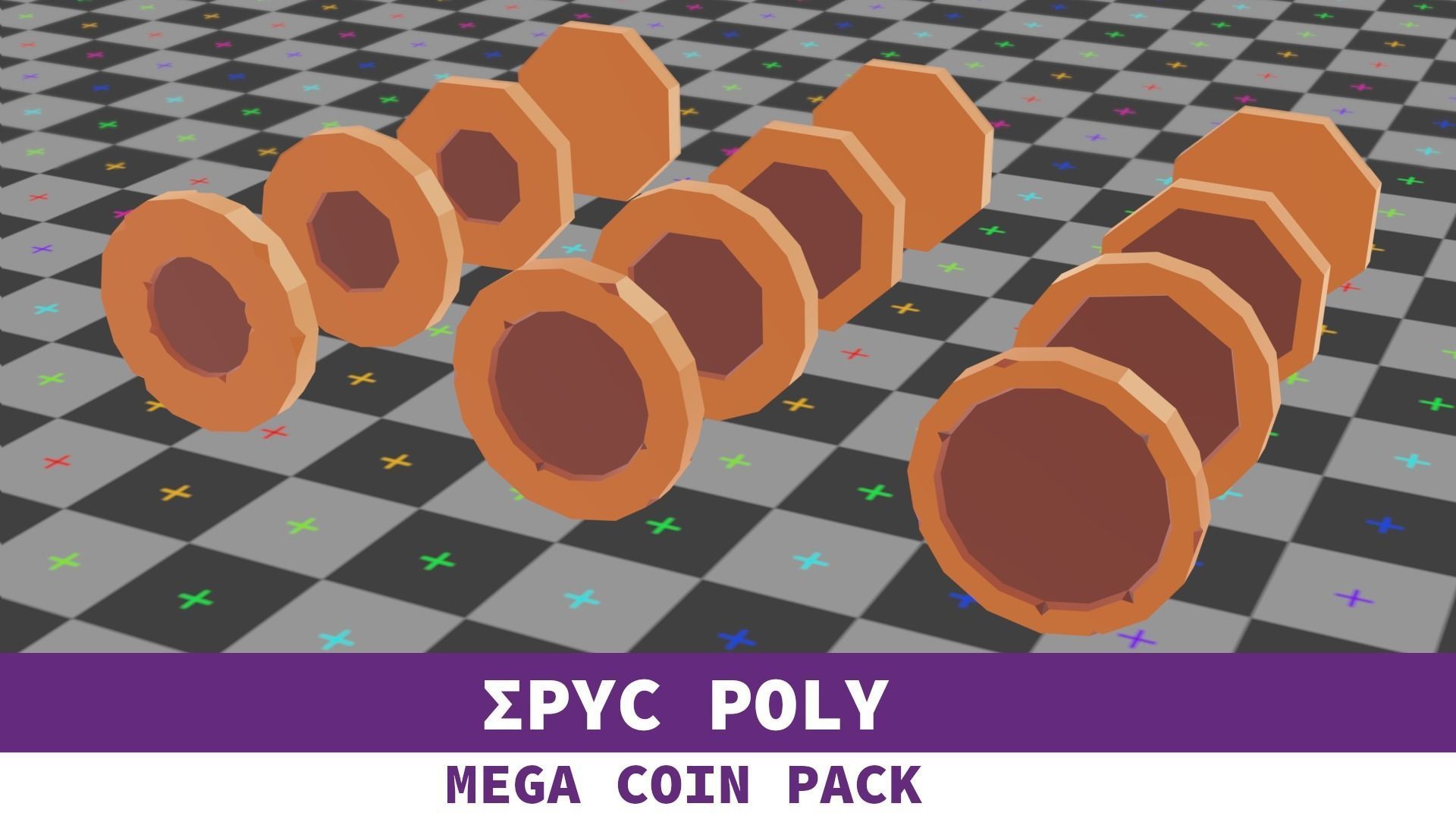 EPIC POLY - Mega Coin Pack With Two Gifts Low-poly 3D model_14