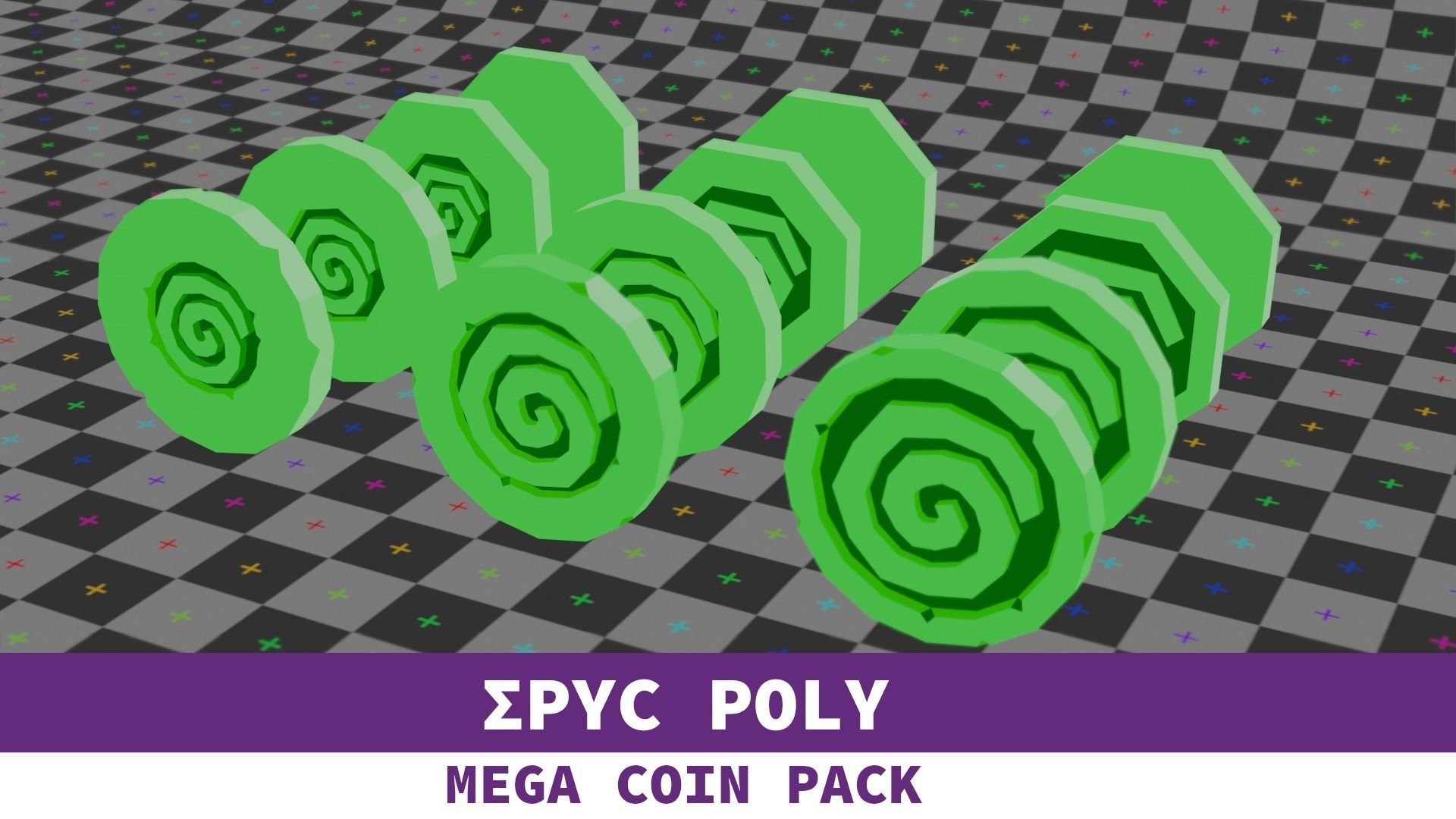 EPIC POLY - Mega Coin Pack With Two Gifts Low-poly 3D model_40