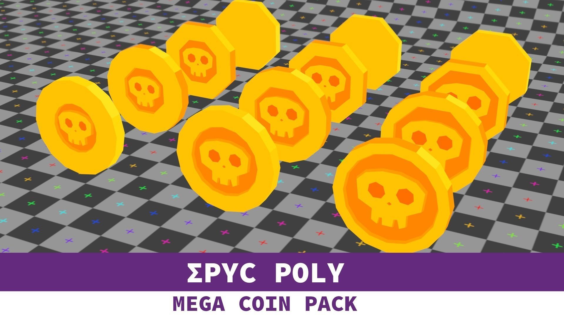 EPIC POLY - Mega Coin Pack With Two Gifts Low-poly 3D model_59