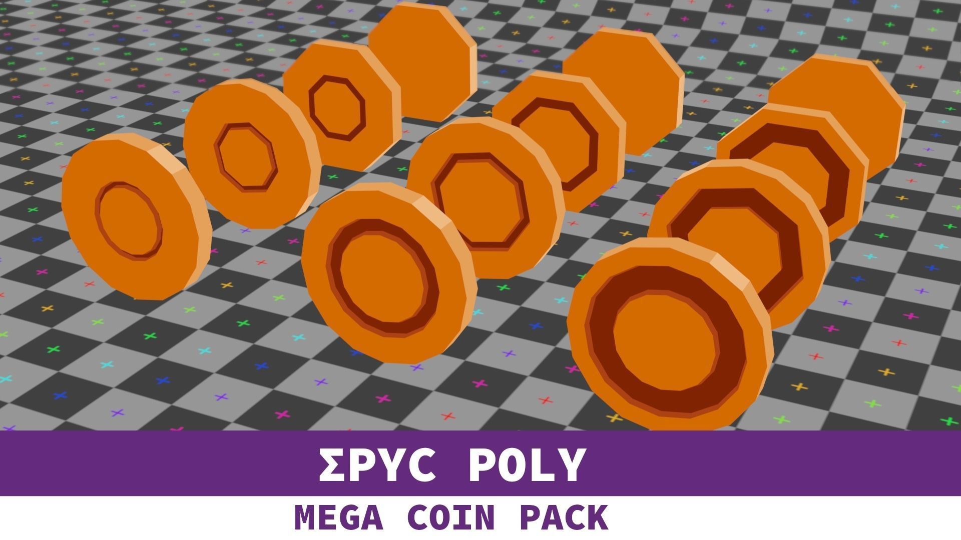 EPIC POLY - Mega Coin Pack With Two Gifts Low-poly 3D model_44