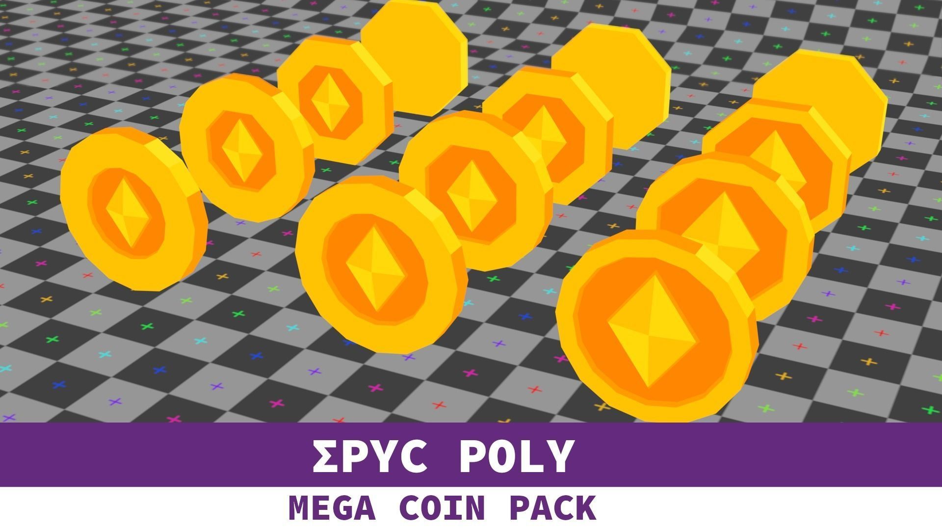 EPIC POLY - Mega Coin Pack With Two Gifts Low-poly 3D model_27