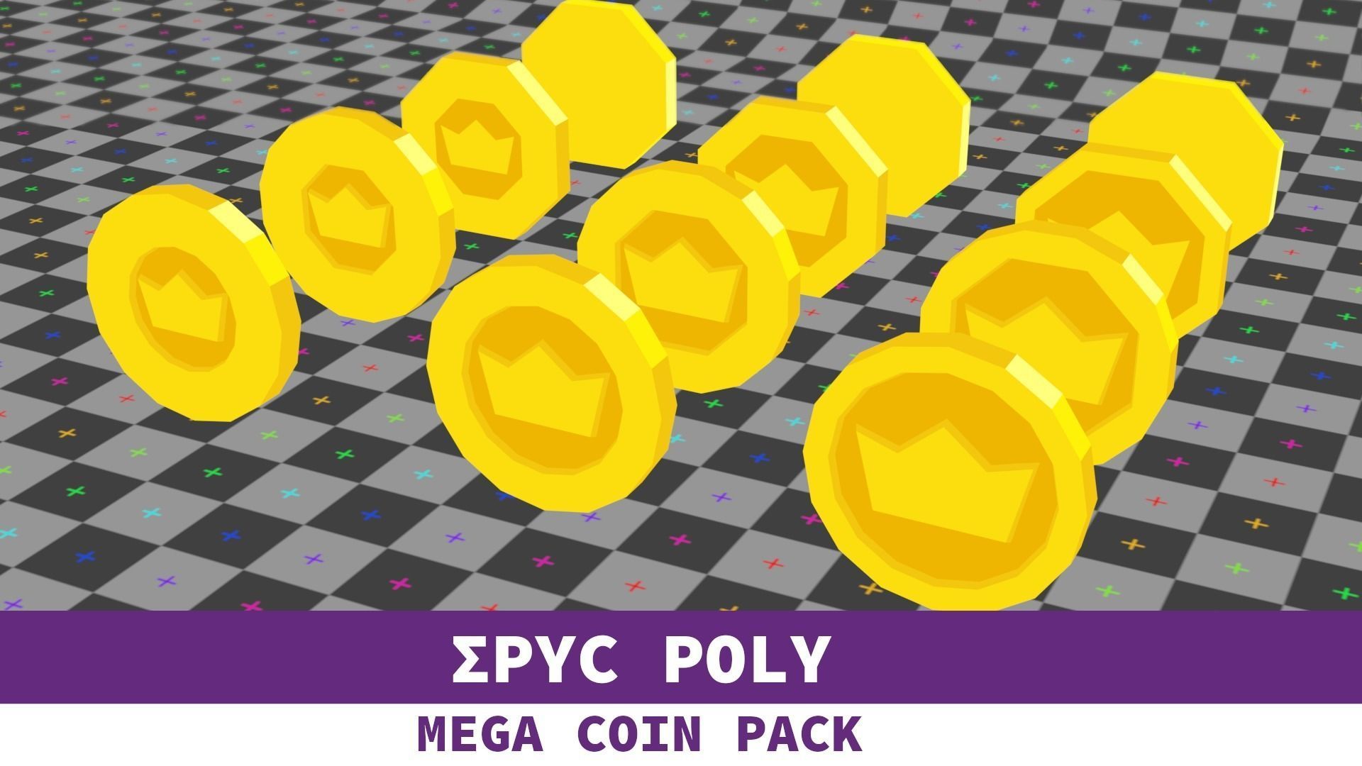 EPIC POLY - Mega Coin Pack With Two Gifts Low-poly 3D model_18