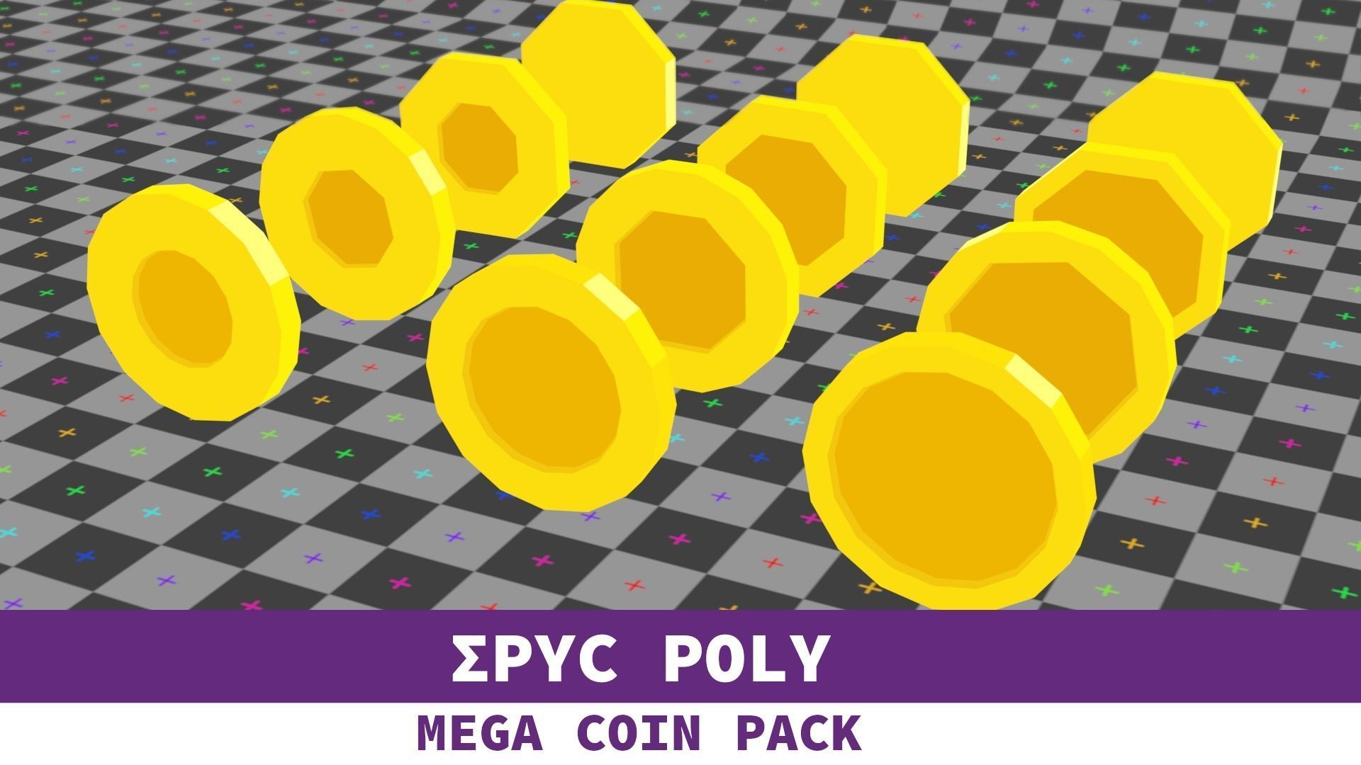 EPIC POLY - Mega Coin Pack With Two Gifts Low-poly 3D model_56