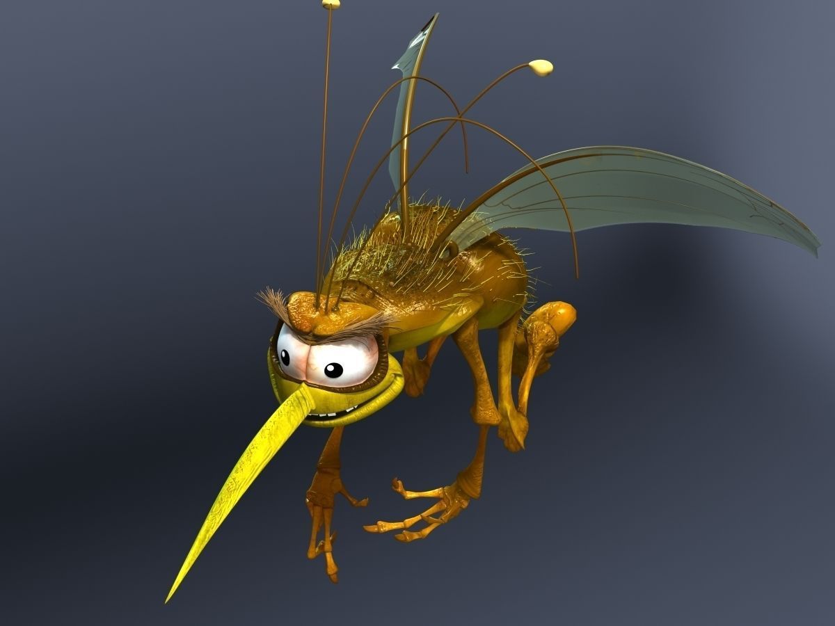 Mosquito Cartoon 3D model_1