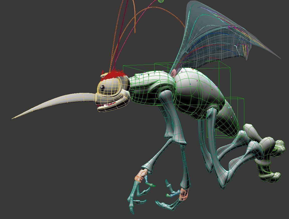 Mosquito Cartoon 3D model_2