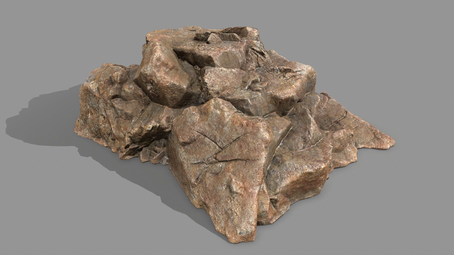 Rock Set mountain of rocks Low-poly 3D model_8