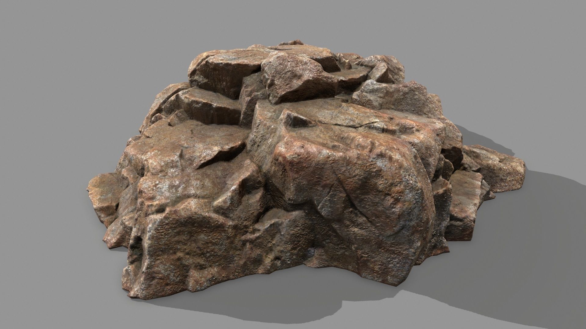 Rock Set mountain of rocks Low-poly 3D model_6