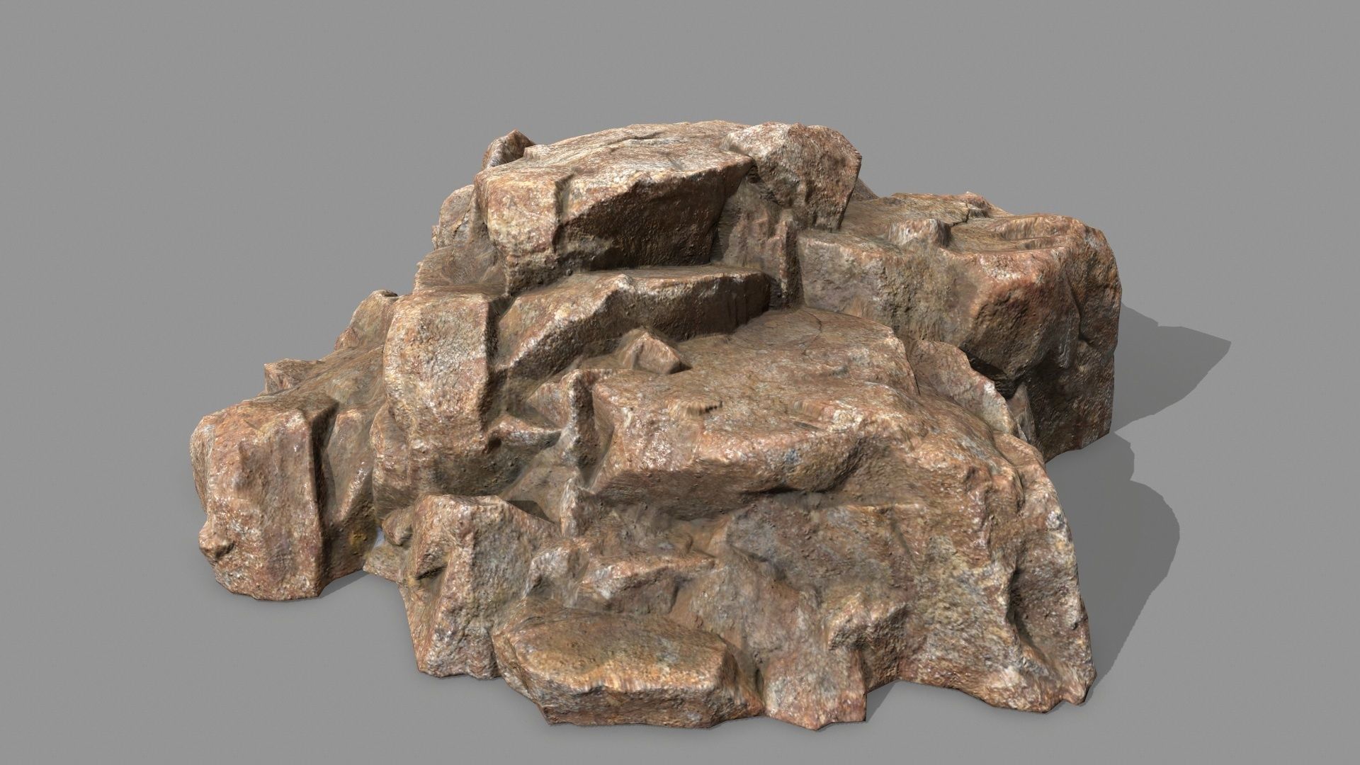 Rock Set mountain of rocks Low-poly 3D model_3