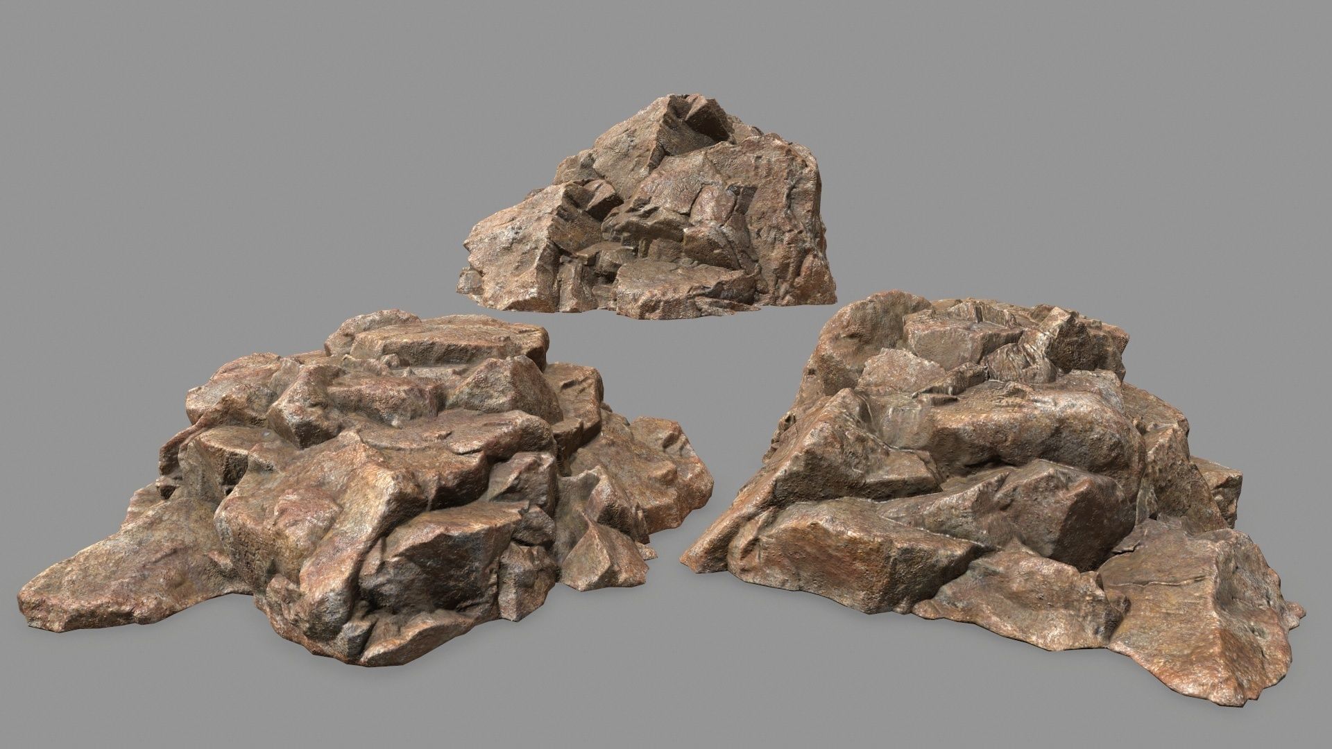 Rock Set mountain of rocks Low-poly 3D model_1