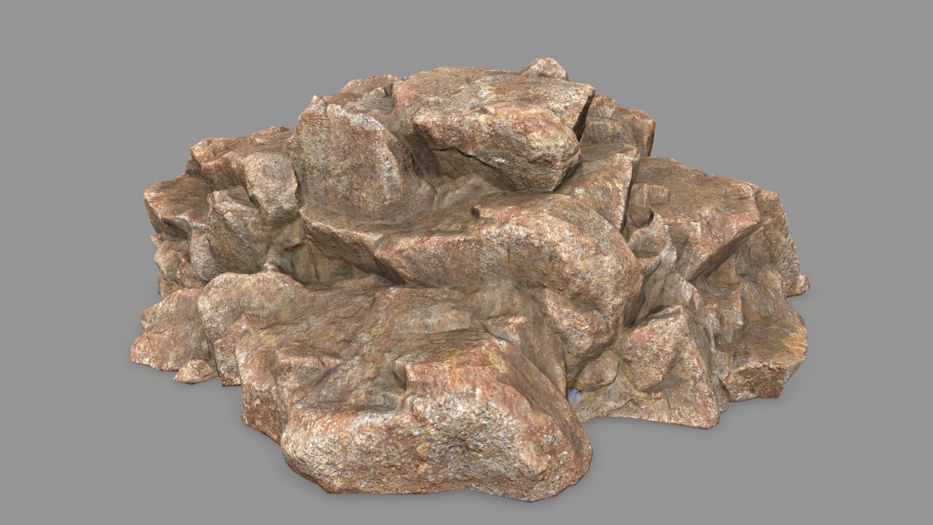 Rock Set mountain of rocks Low-poly 3D model_4