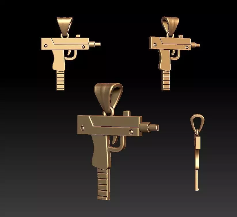 Gun pendant 3D print model