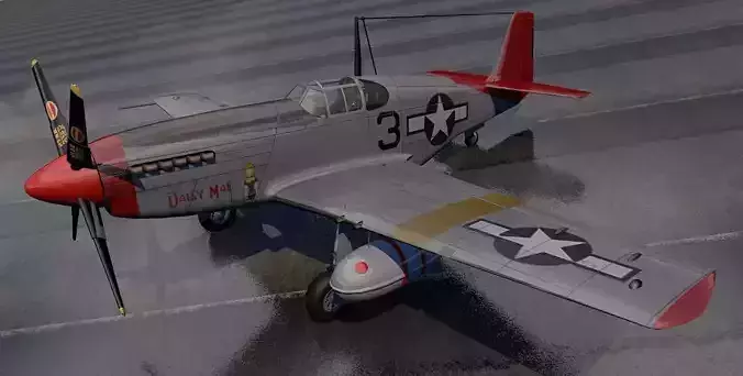 North American P-51C Mustang - Tuskegee Airmen 3D model