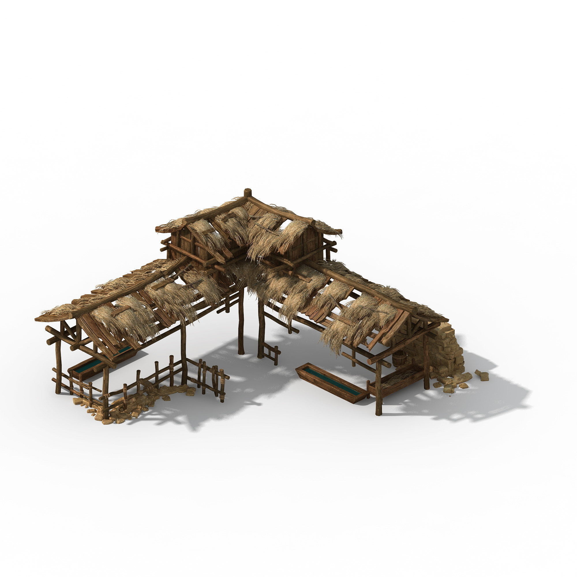 City Building - Pig Farm 3D model_4
