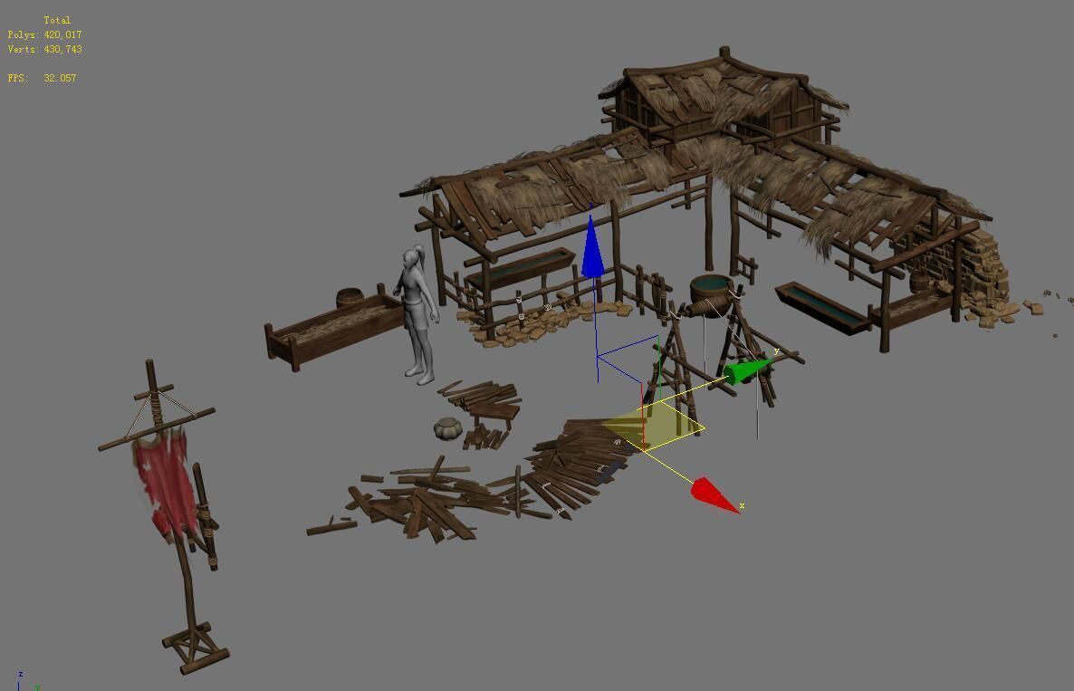 City Building - Pig Farm 3D model_2