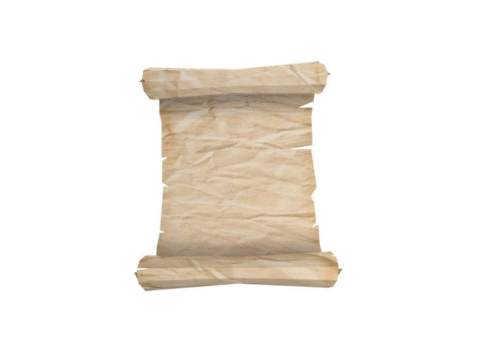  Antique scroll of parchment in three versions with scuffs Low-poly 3D model_2