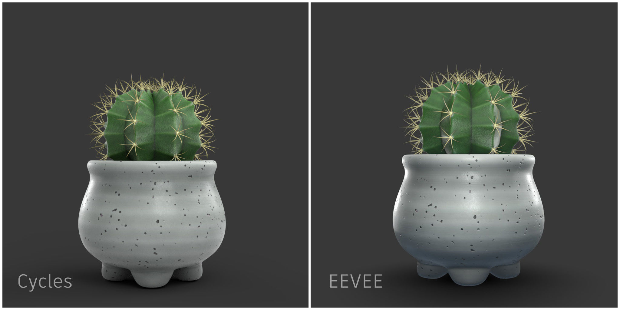 Stlyzed Cactus Set 3D model_5