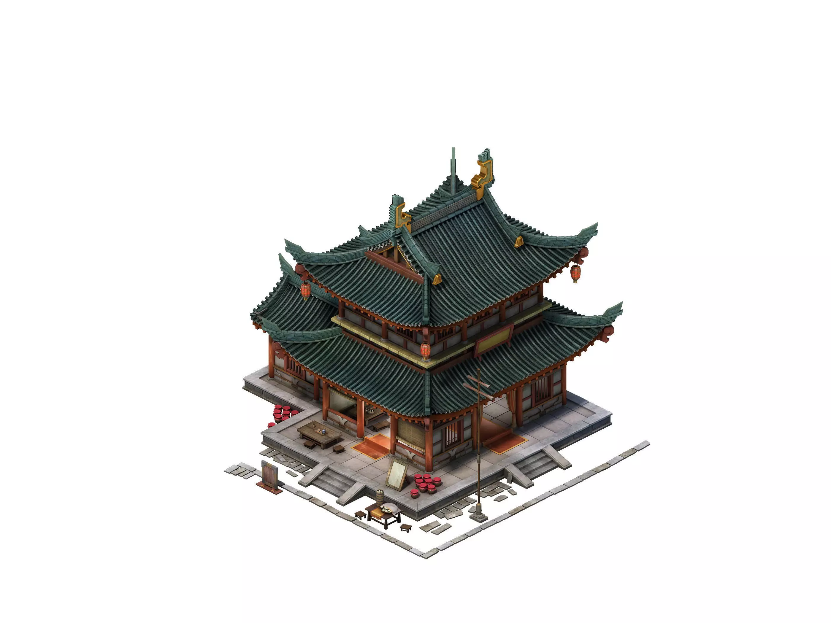 Game Model - City - Inn 3D model_0