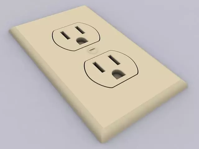 Outlet electrical with two outlets 3D model_0