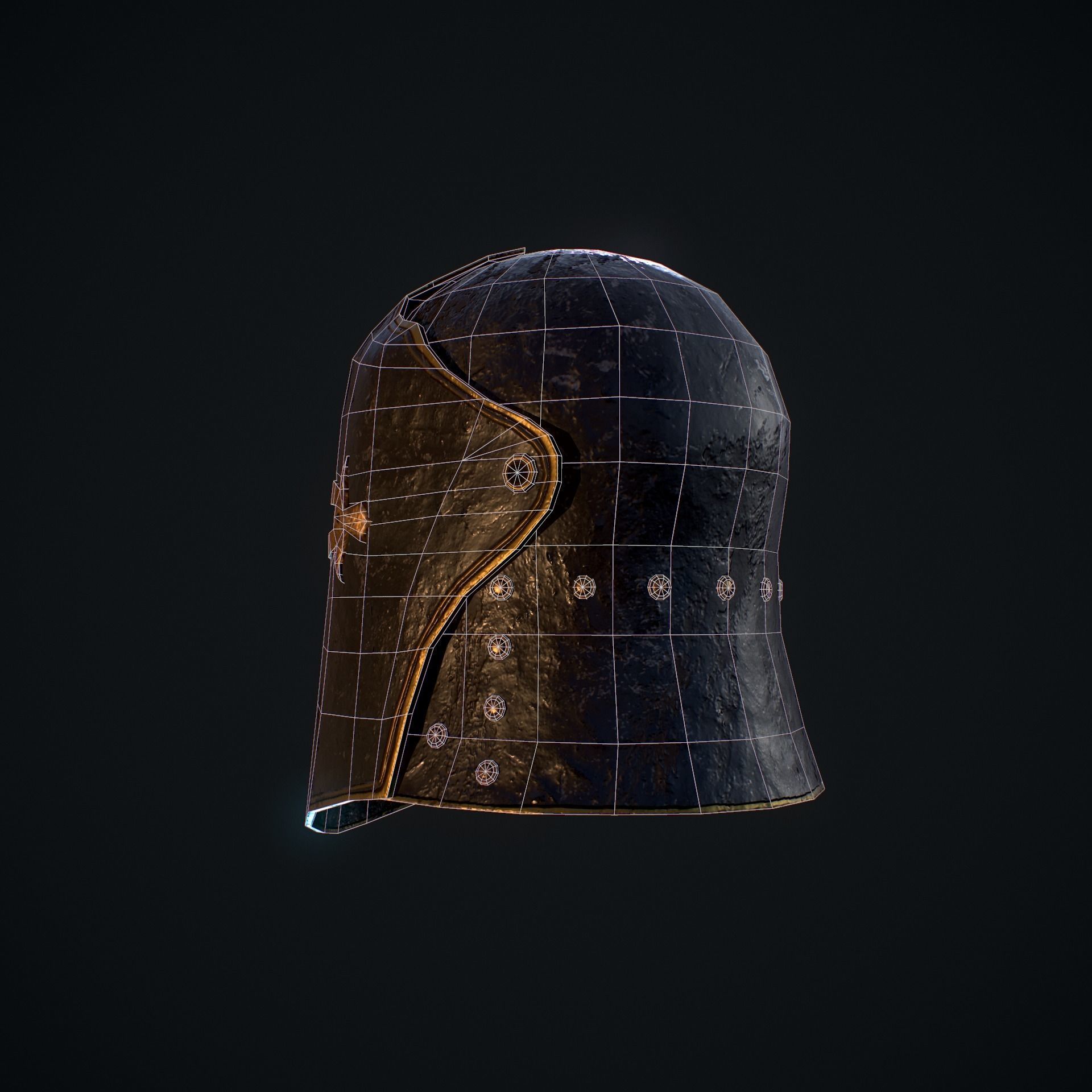  HIE Helmet D200226 Low-poly 3D model_4