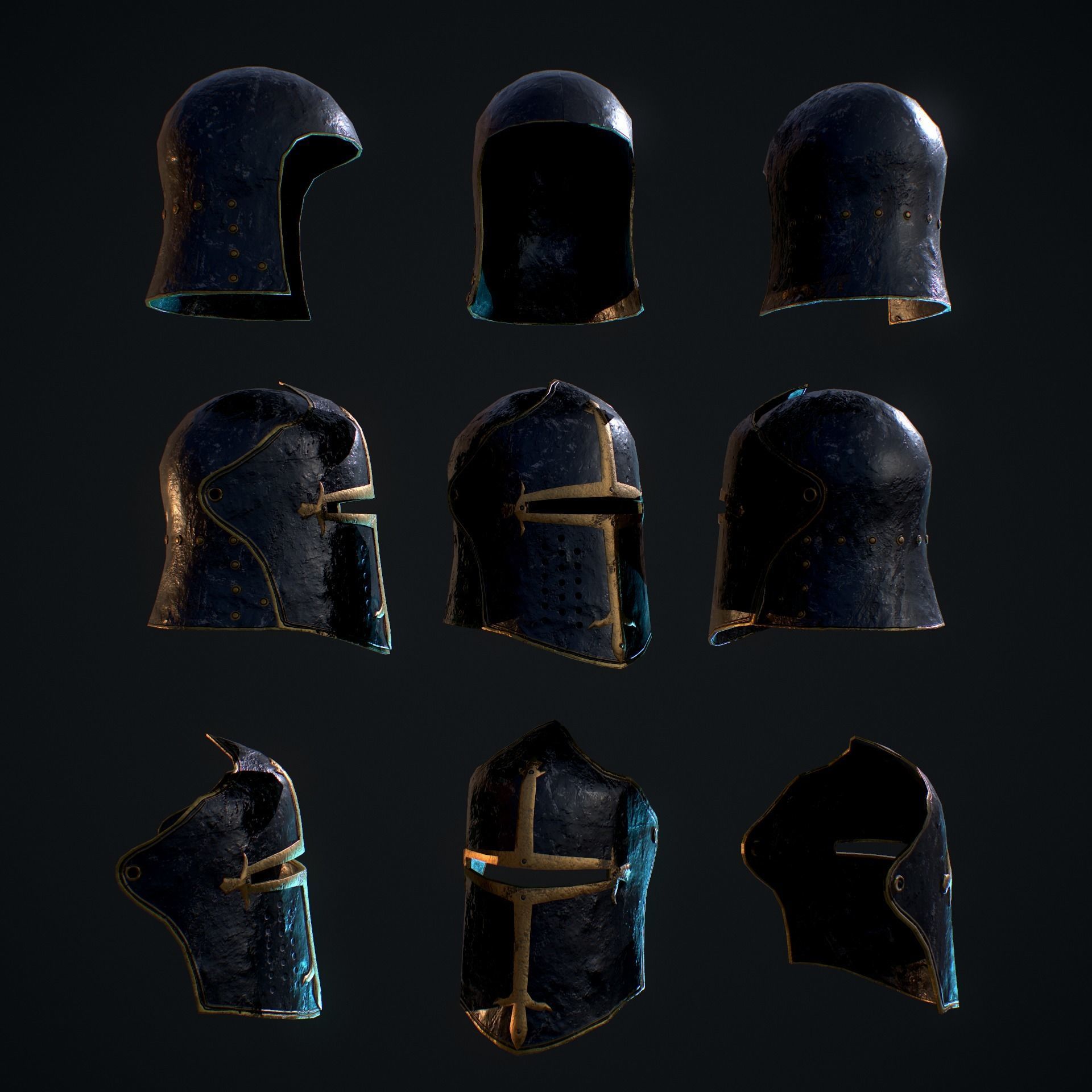  HIE Helmet D200226 Low-poly 3D model_1