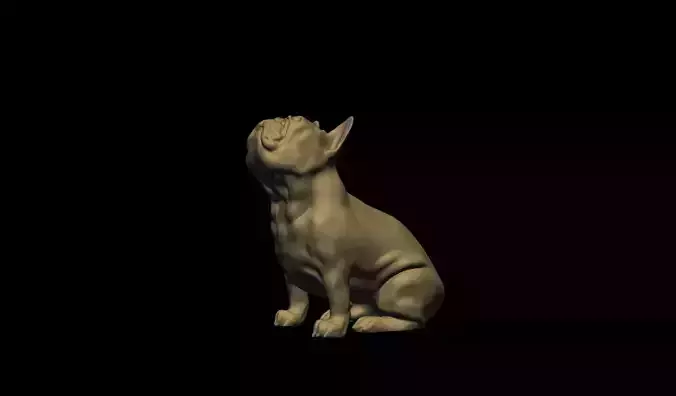 French bulldog sitting pose 3D print model 